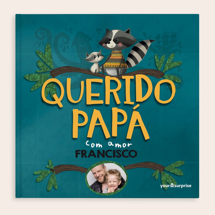 Livro personalizado - Querido papai Livro infantil "Querido Papá" capa dura, com nome "Francisco" e foto personalizados, uma história personalizada para o pai.