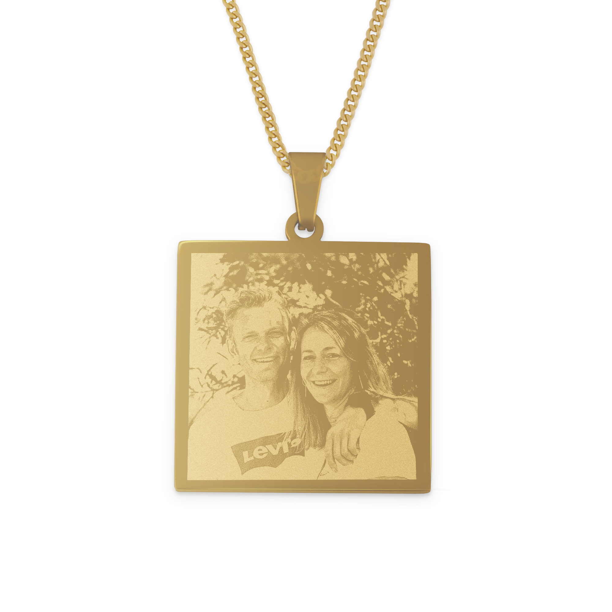 Necklace with square pendant