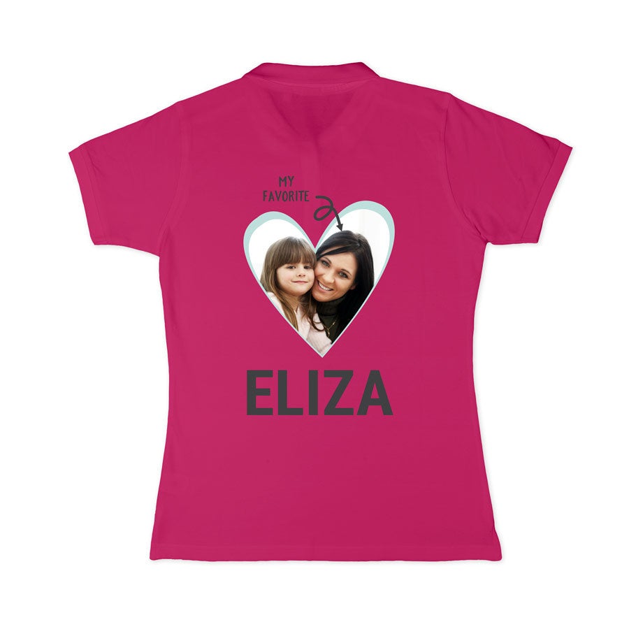 Camisa polo personalizada - Mulheres - Rosa - XXL