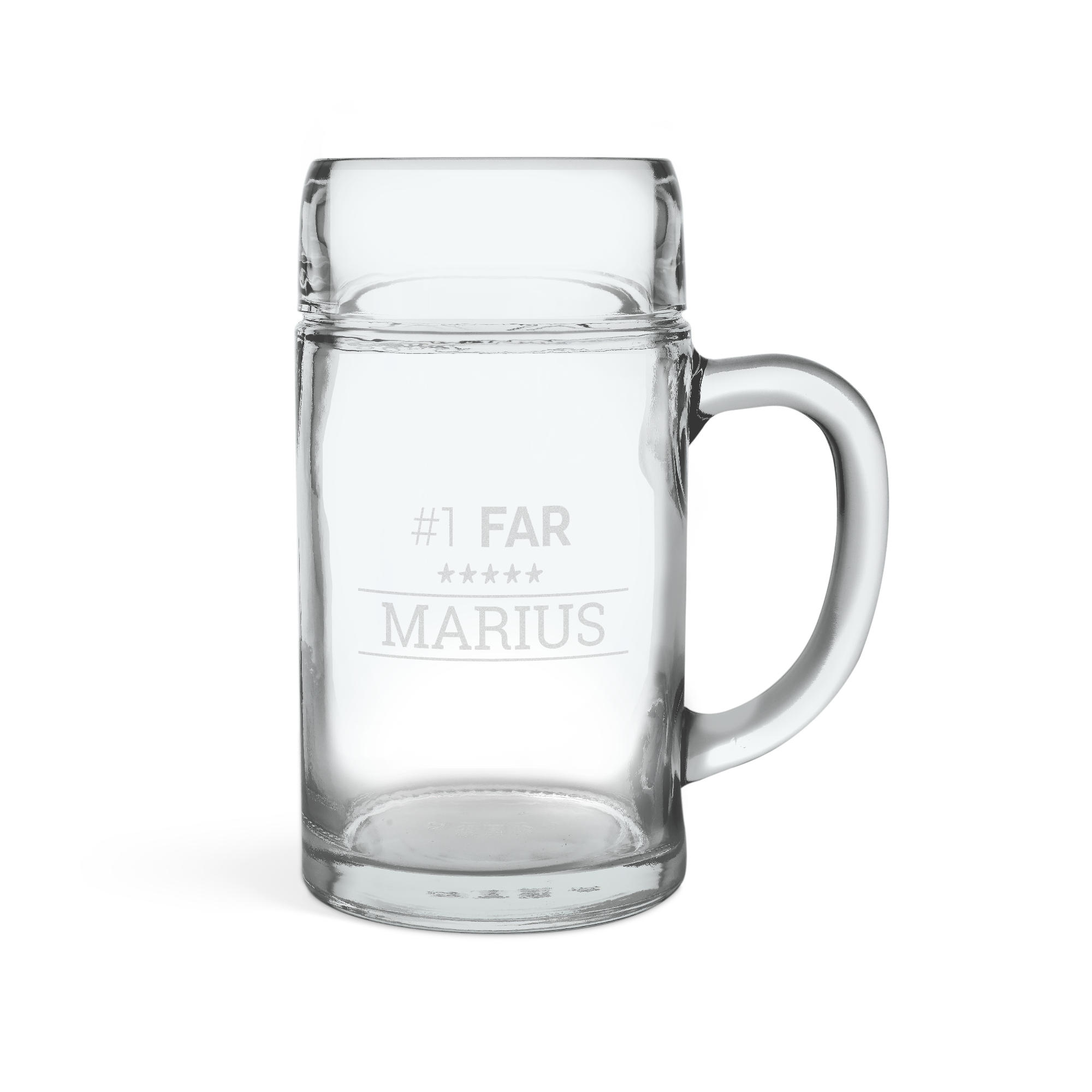 Indgraveret 1L ølglas