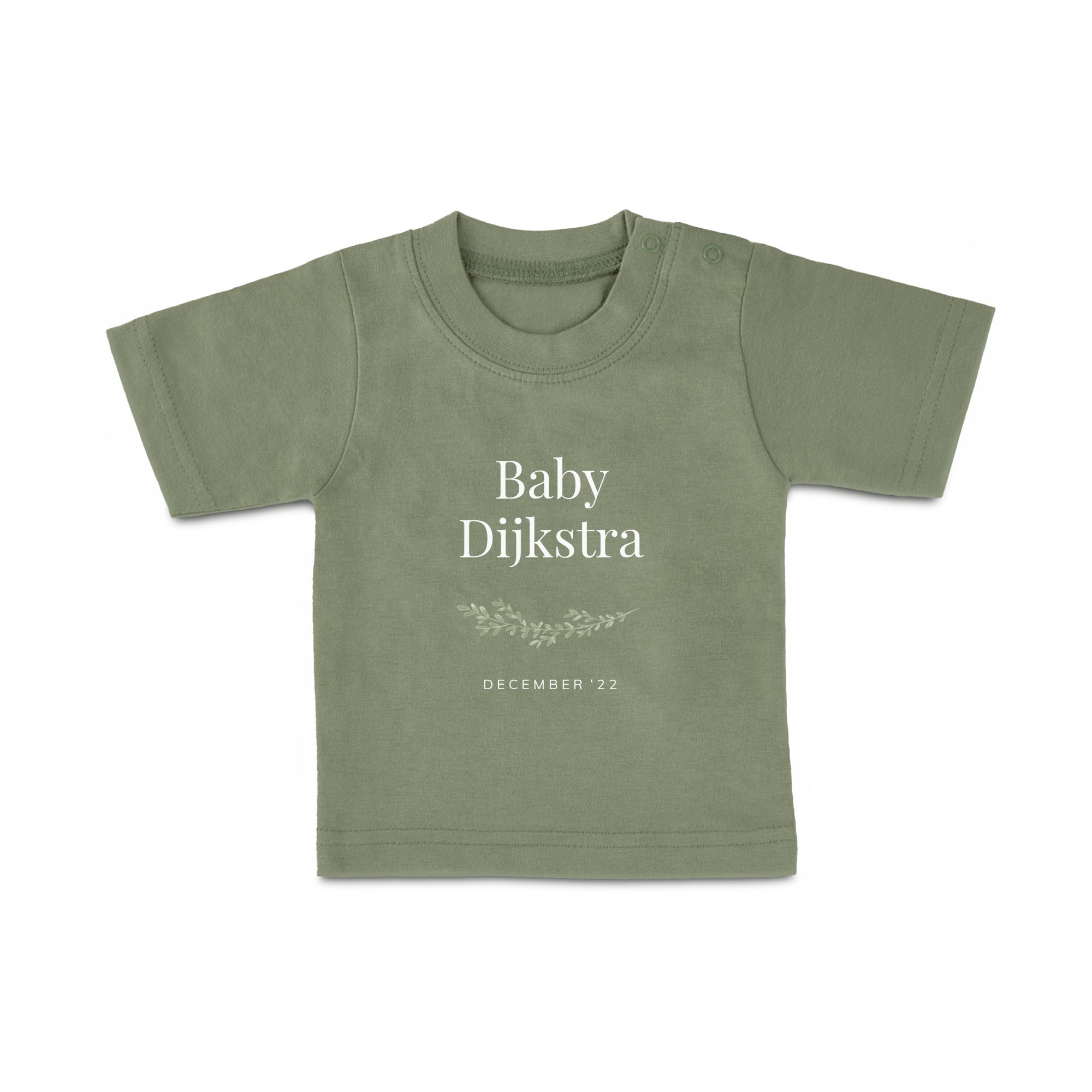 Baby shirt bedrukken - Korte mouw - Groen - 50/56