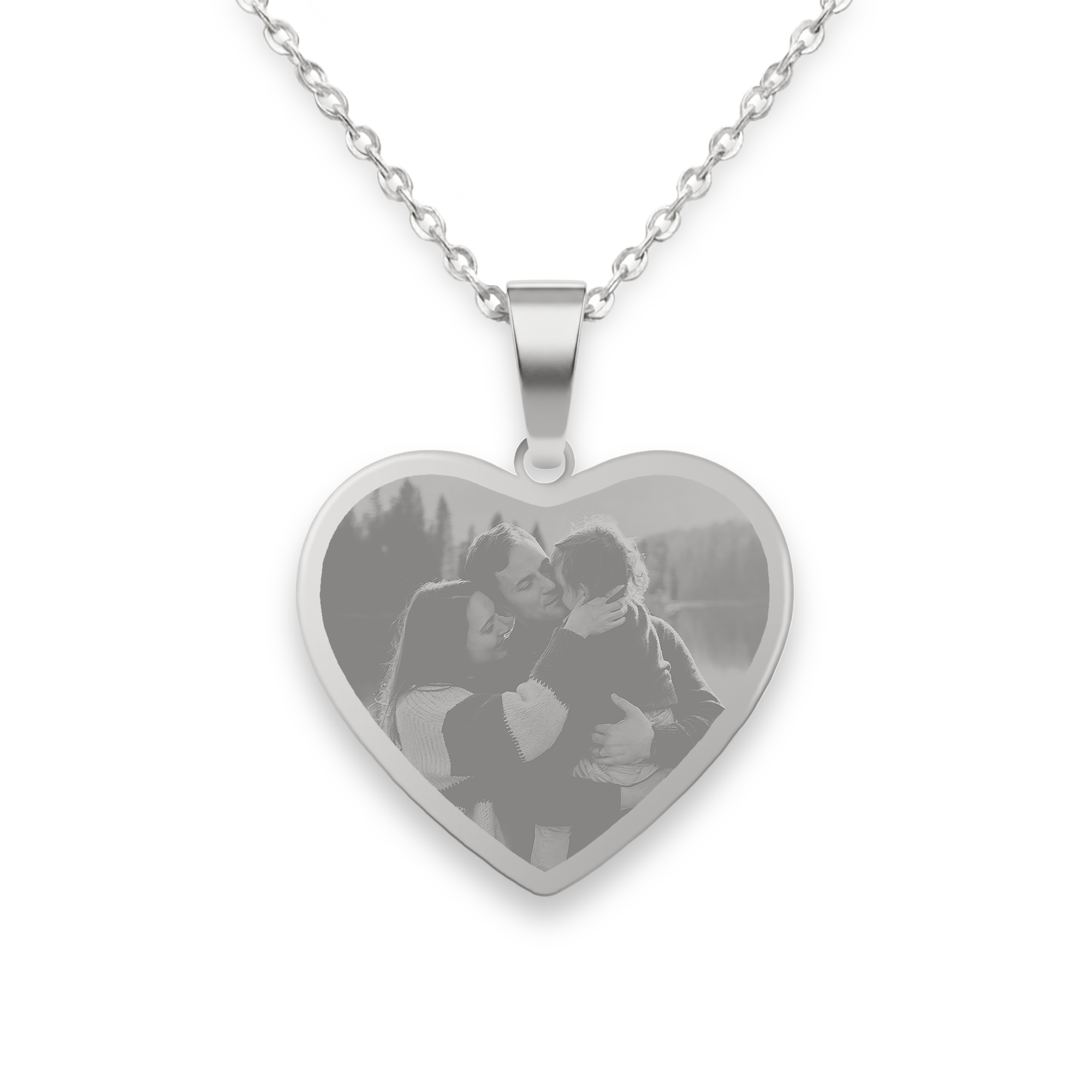 Collier cœur gravé