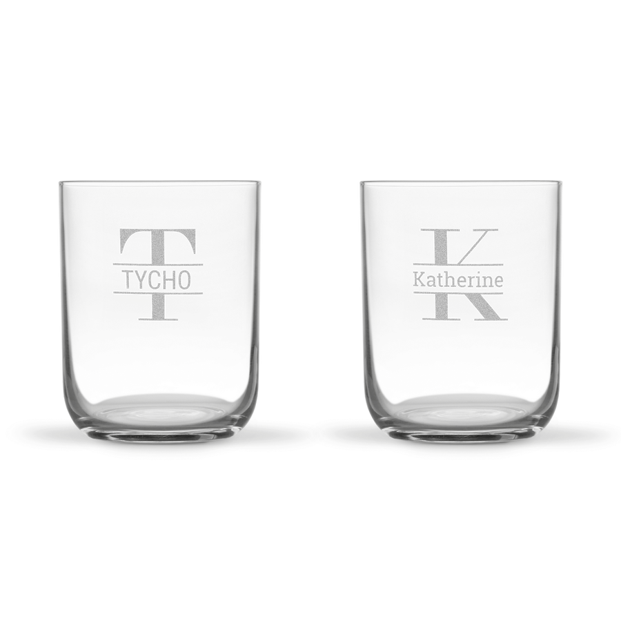 Personalised engraved water glasses YourSurprise