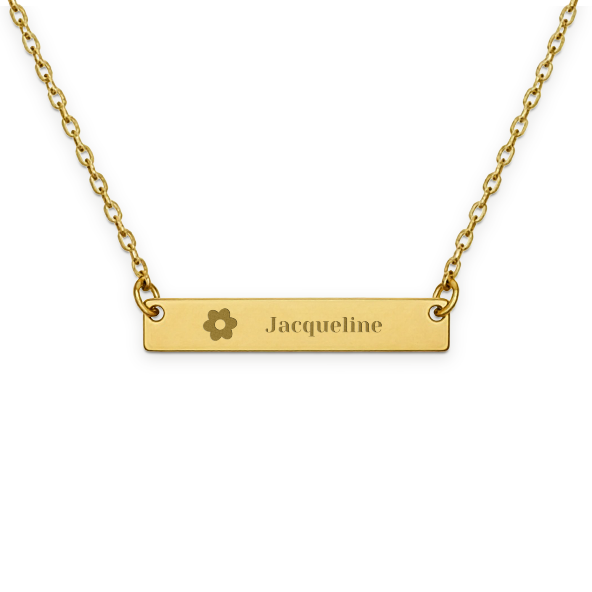 Collar de barra plana con nombre