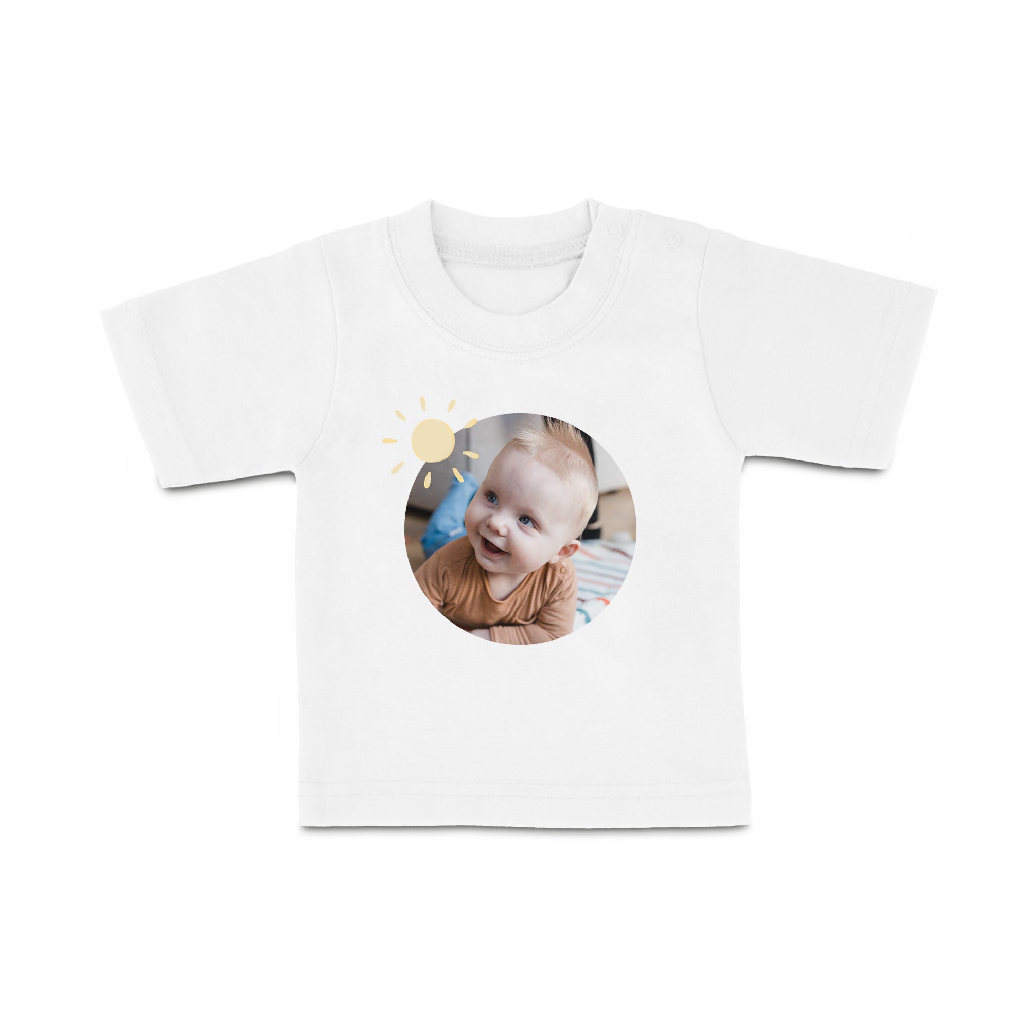 Babyskjorta med tryck - kort ärm - Vit - 74/80