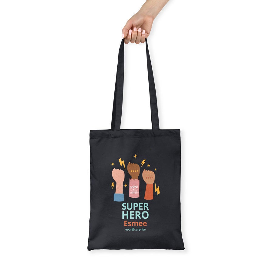 Linnen tas - Zwart - Superhelden