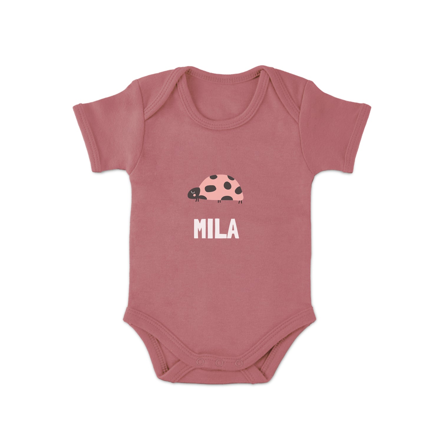 Romper bedrukken - Korte mouw - Roze - 74/80