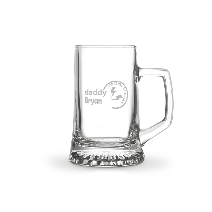 Engraved Beer Can Glass
