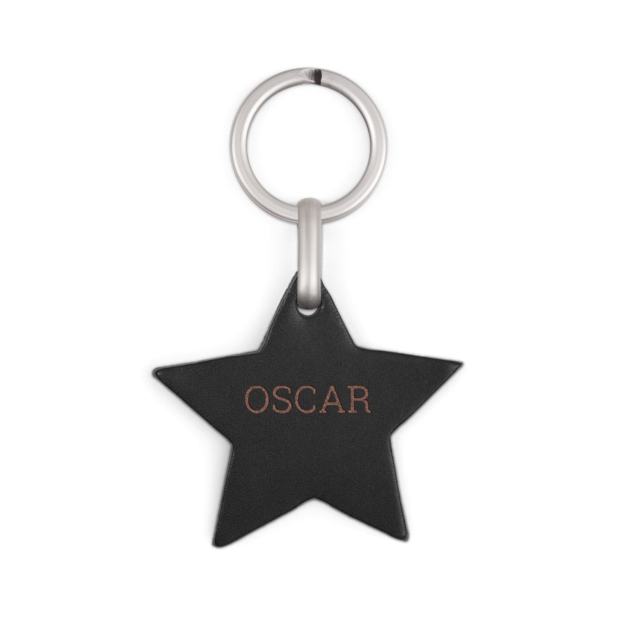 Personalised leather keyring - Star Personalised leather keyring - Star
