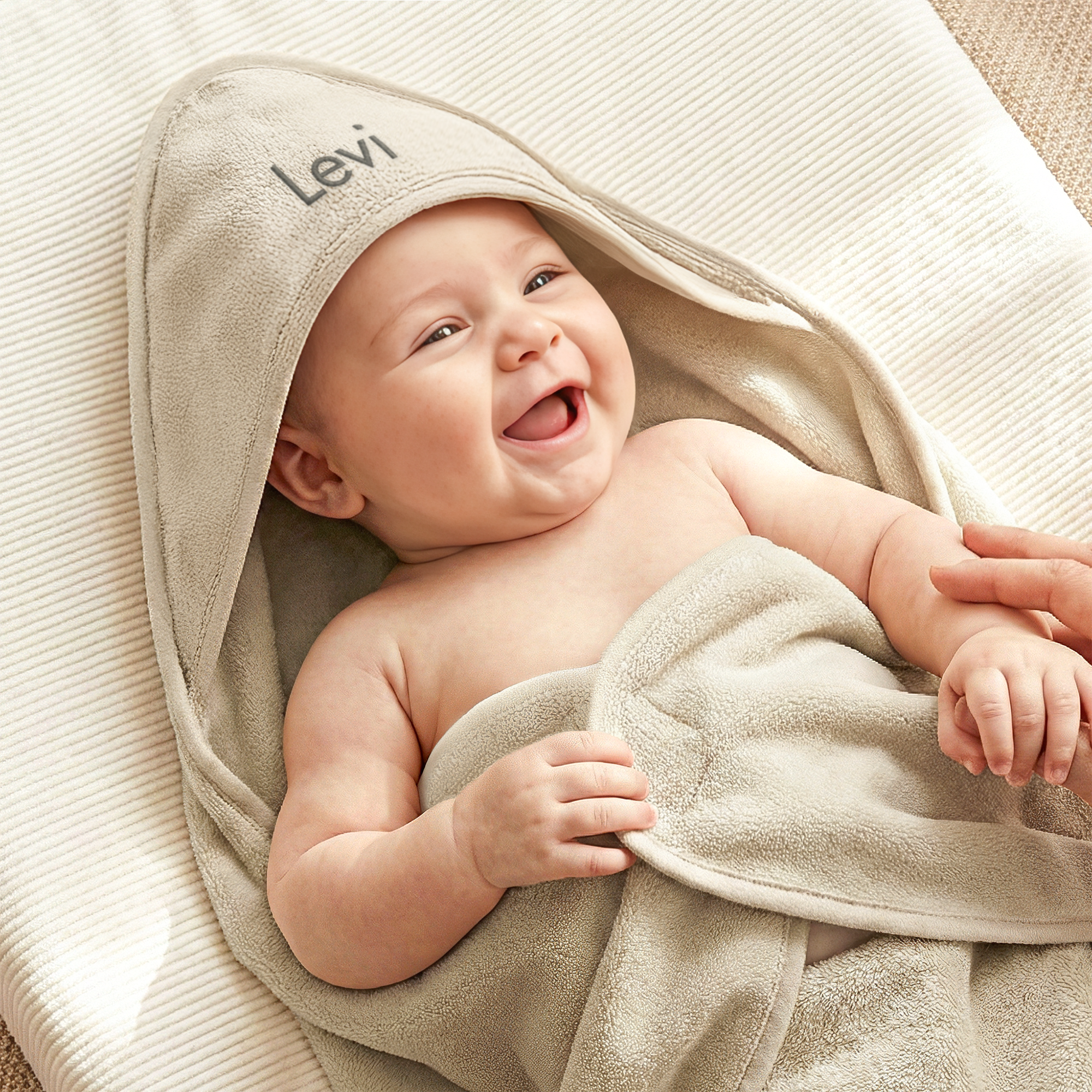 Personalised baby hooded towel
