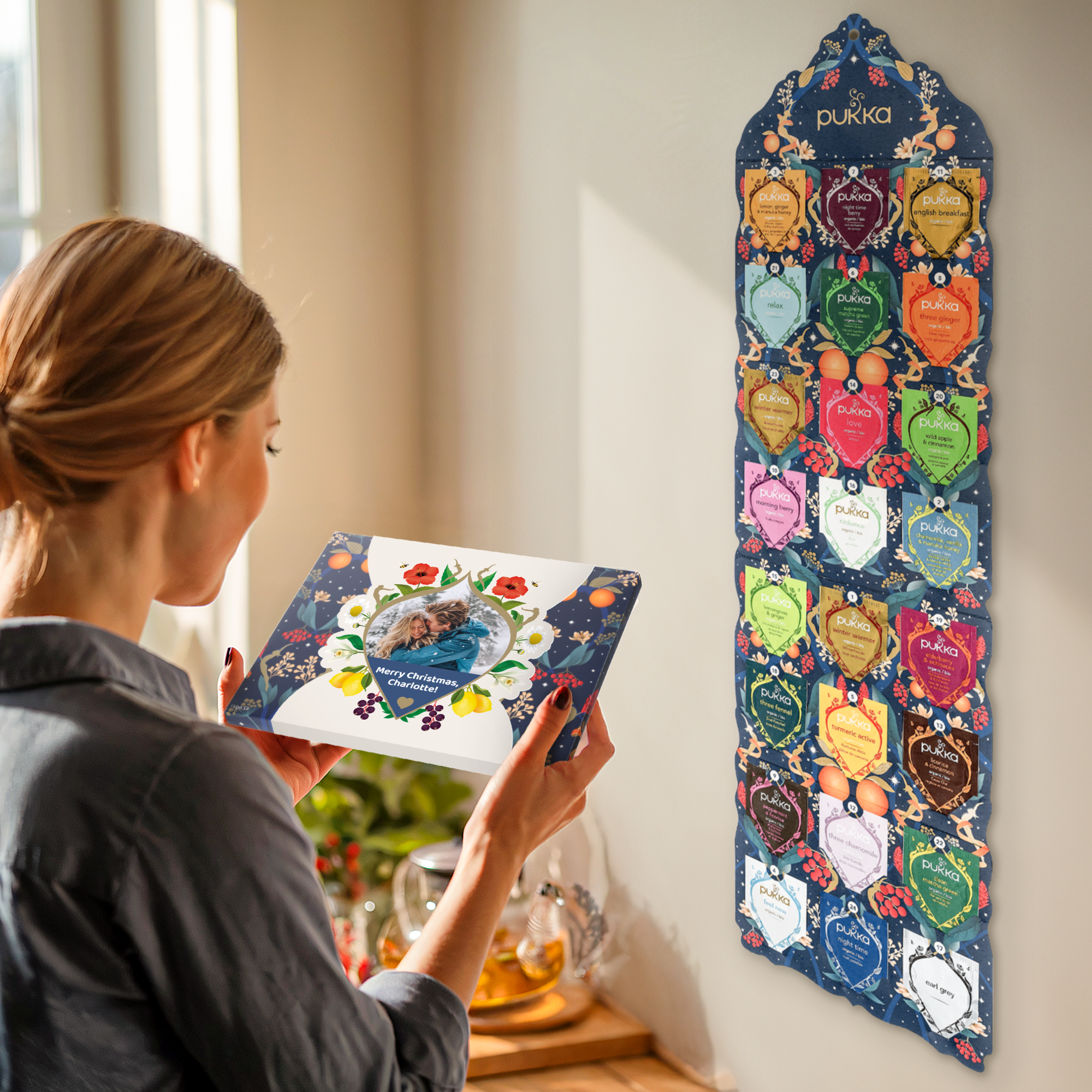 Calendario dell'avvento del tè - Pukka personalizzato con foto e messaggio stampati