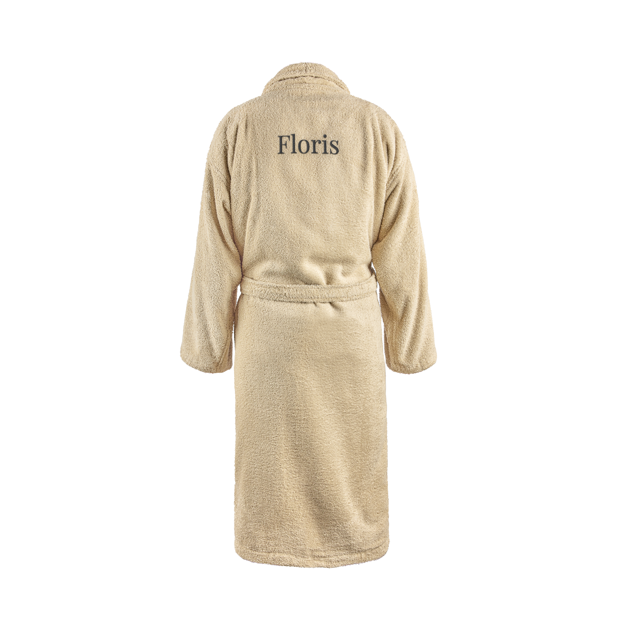 Heren badjas borduren - Beige - L/XL