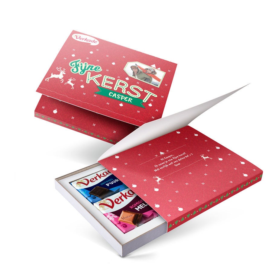 Persoonlijke Verkade giftbox - Kerst - 2 repen Persoonlijke Verkade giftbox - Kerst - 2 repen