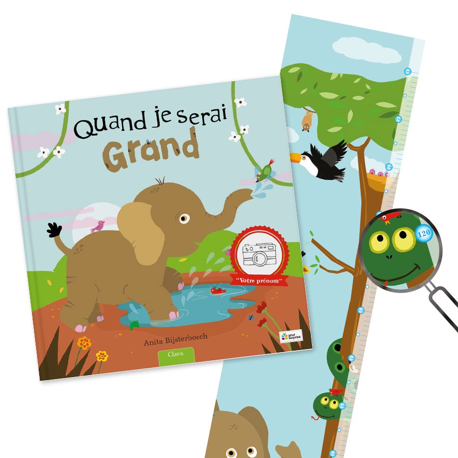 Livre personnalisé XXL - Quand je serai grand(e) - Avec poster de croissance