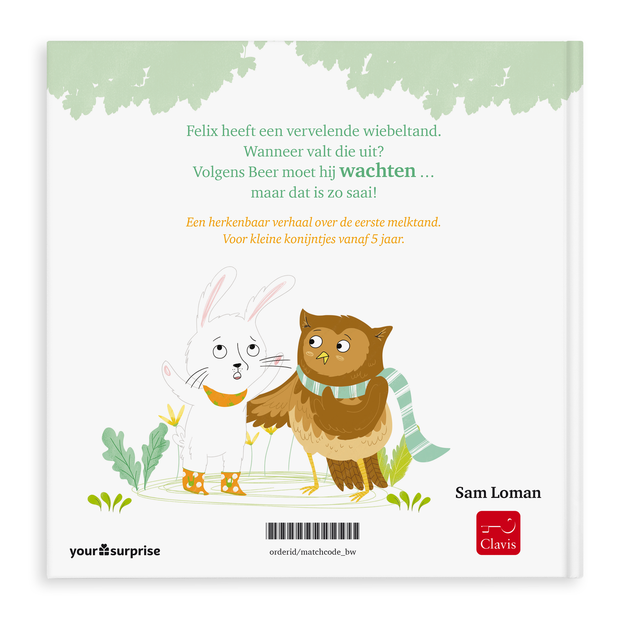 Konijn heeft een wiebeltand personaliseren