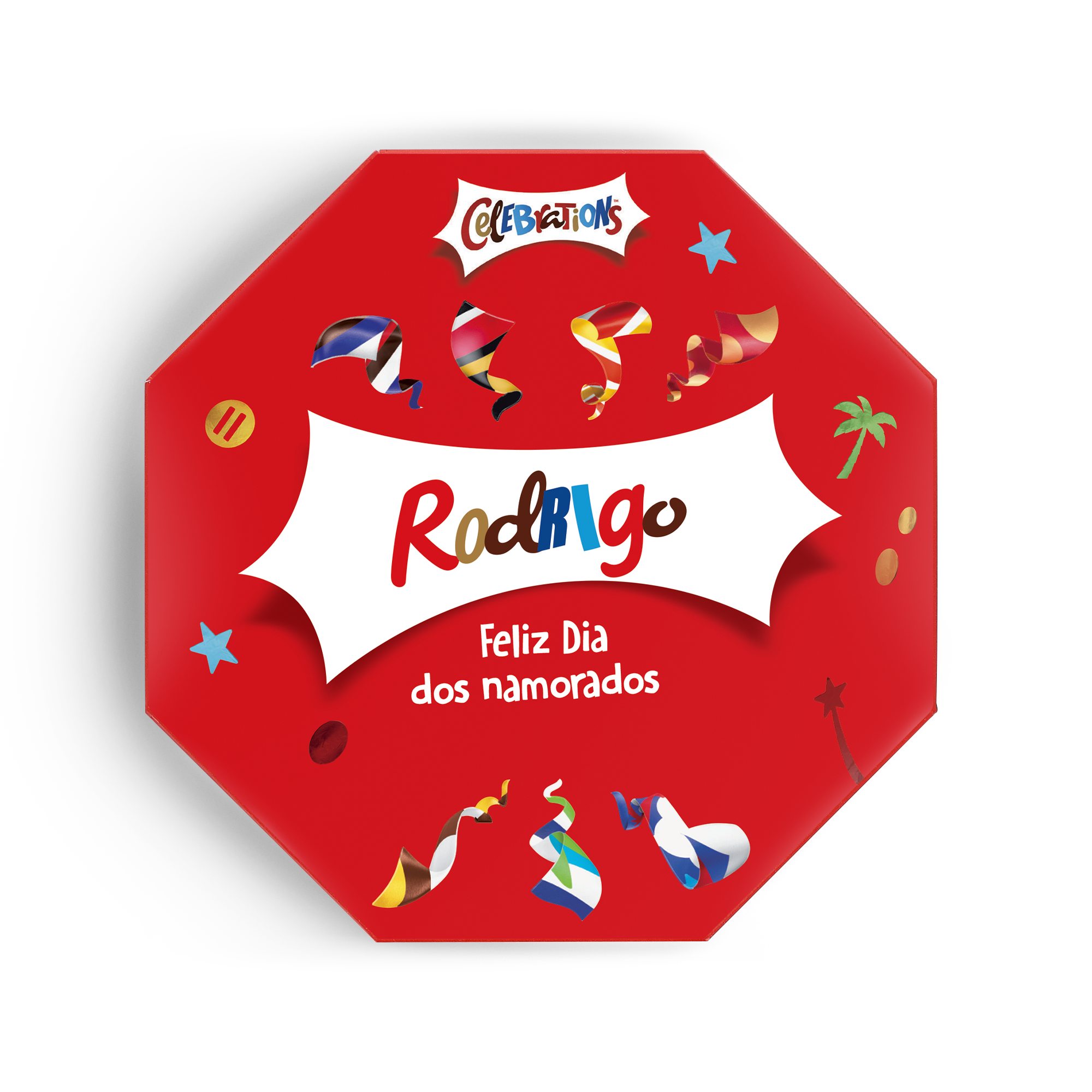 Caixa de celebrações com nome