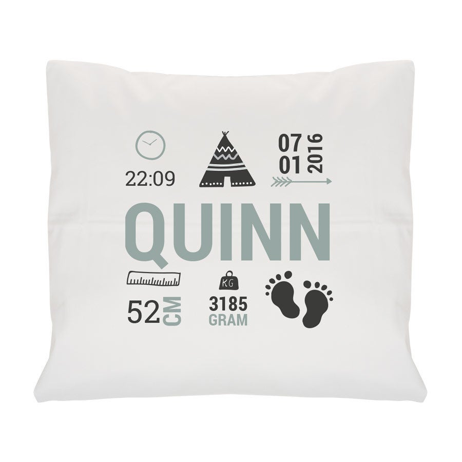 Geboortekussen - Wit - Gevuld