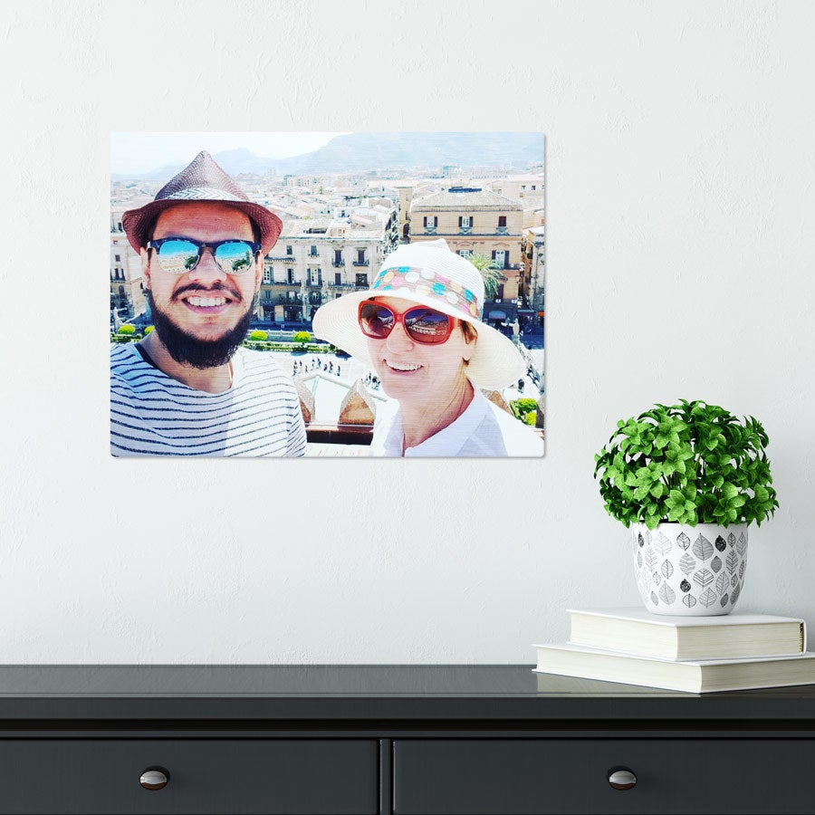 Personalised photo print - Brushed aluminium - 40 x 30 cm