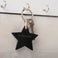 Personlig lædernøglering - stjerne (sort)
