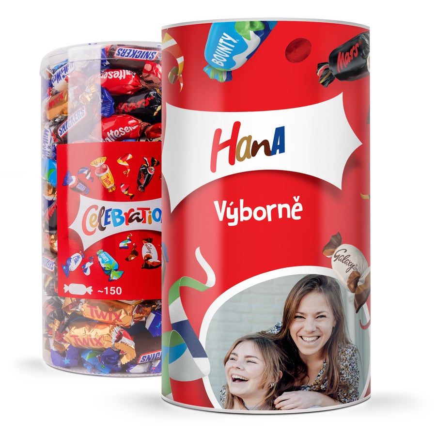 Personalizovaná láhev Celebrations se sladkostmi  Personalizovaná láhev Celebrations se sladkostmi