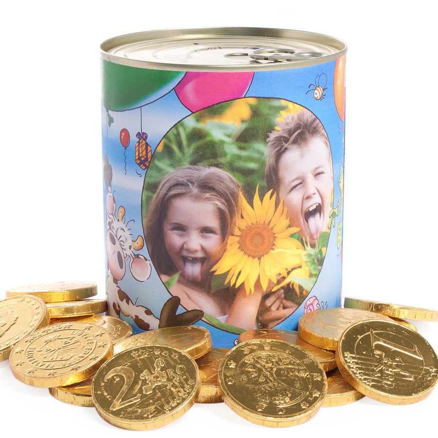 Hojalata de dulces - Monedas de chocolate