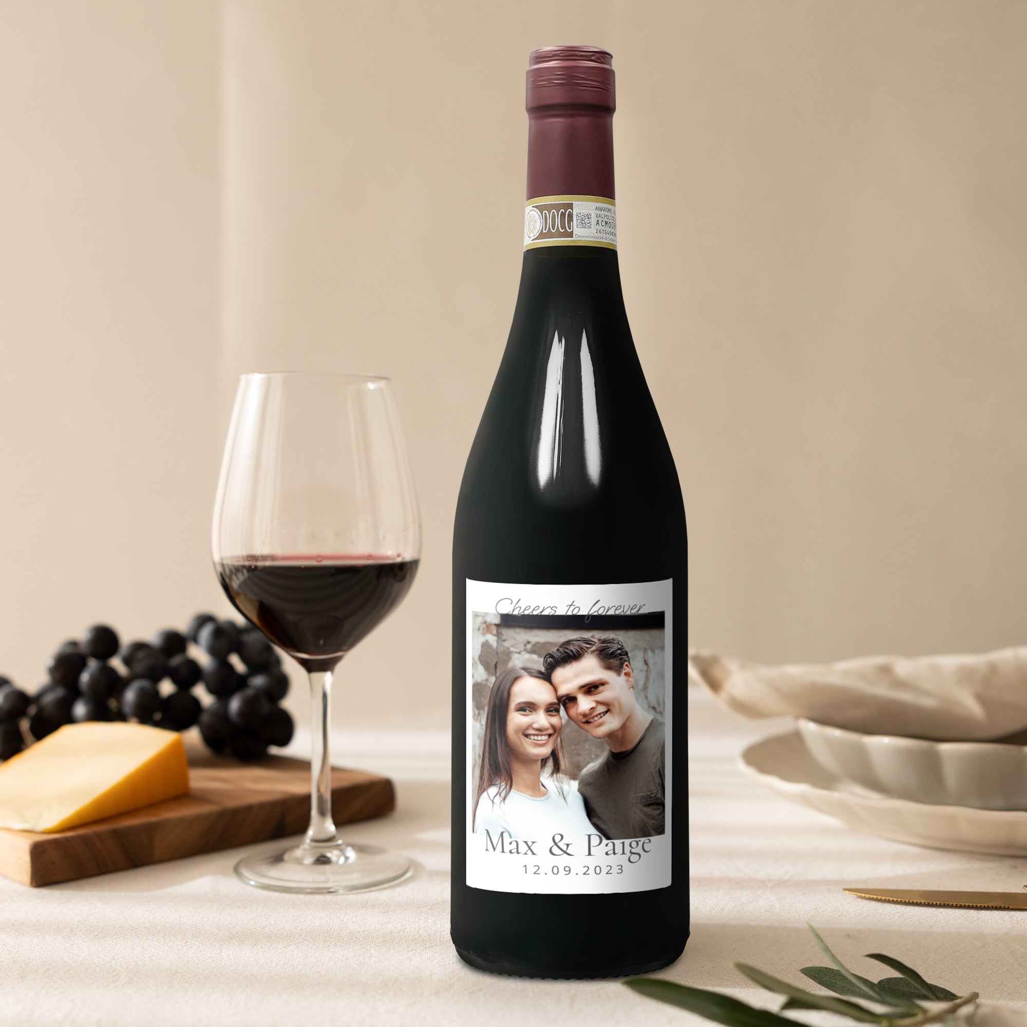 Wijn met bedrukt etiket Farina Amarone della Valpolicella