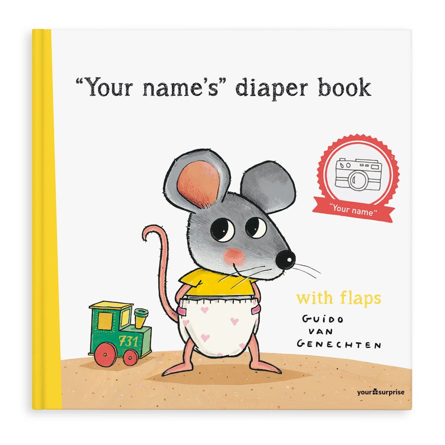 Book with name - The Diaper Book - XXL lift the flap book