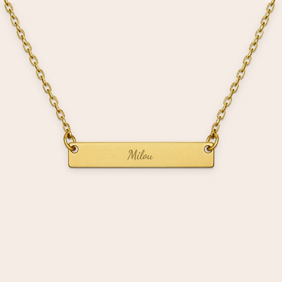 Ketting met naam Gepersonaliseerde gouden Ketting met naam - Goud, gegraveerd met de naam Milou.