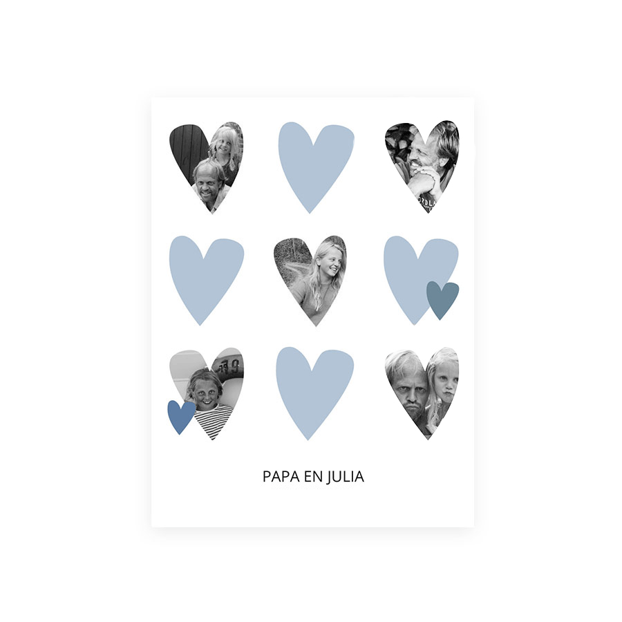 'Papa en ik' foto collage poster - 30 x 40 cm