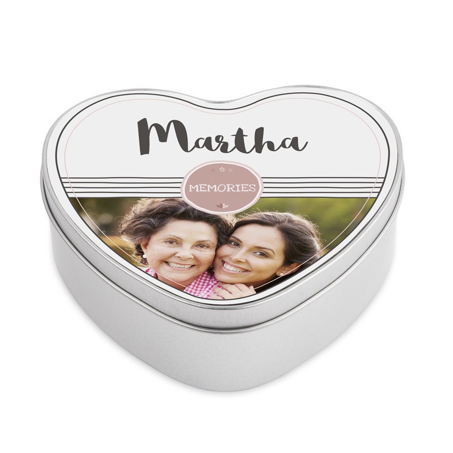 Scatola di memoria in stagno - a forma di cuore