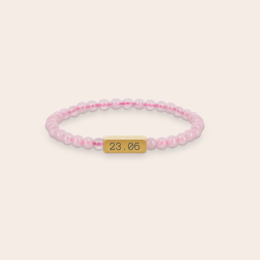 Rosenquarz armband mit Gravur Rosenquarz armband mit Gravur