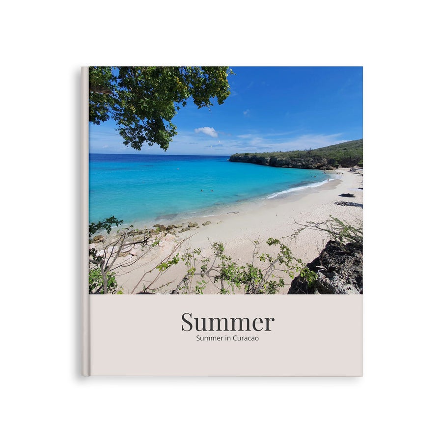 Personalised photo album - Photo only Personalised photo album with a beach photo and Summer in Curacao printed text