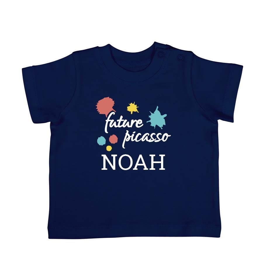 Baby T-Shirt bedrucken- Kurzarm - Dunkelblau - 62/68