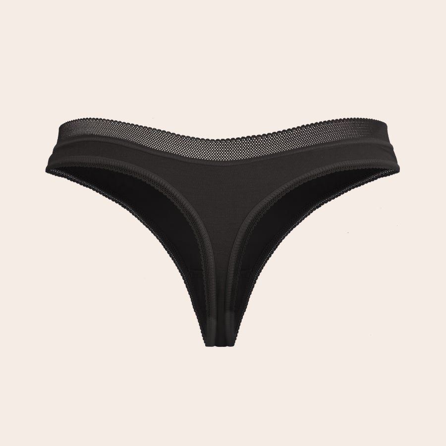 Tanga Personalizado Tanga de mujer negro de Modal, listo para añadir tu foto y/o texto para crear un tanga de mujer personalizado.