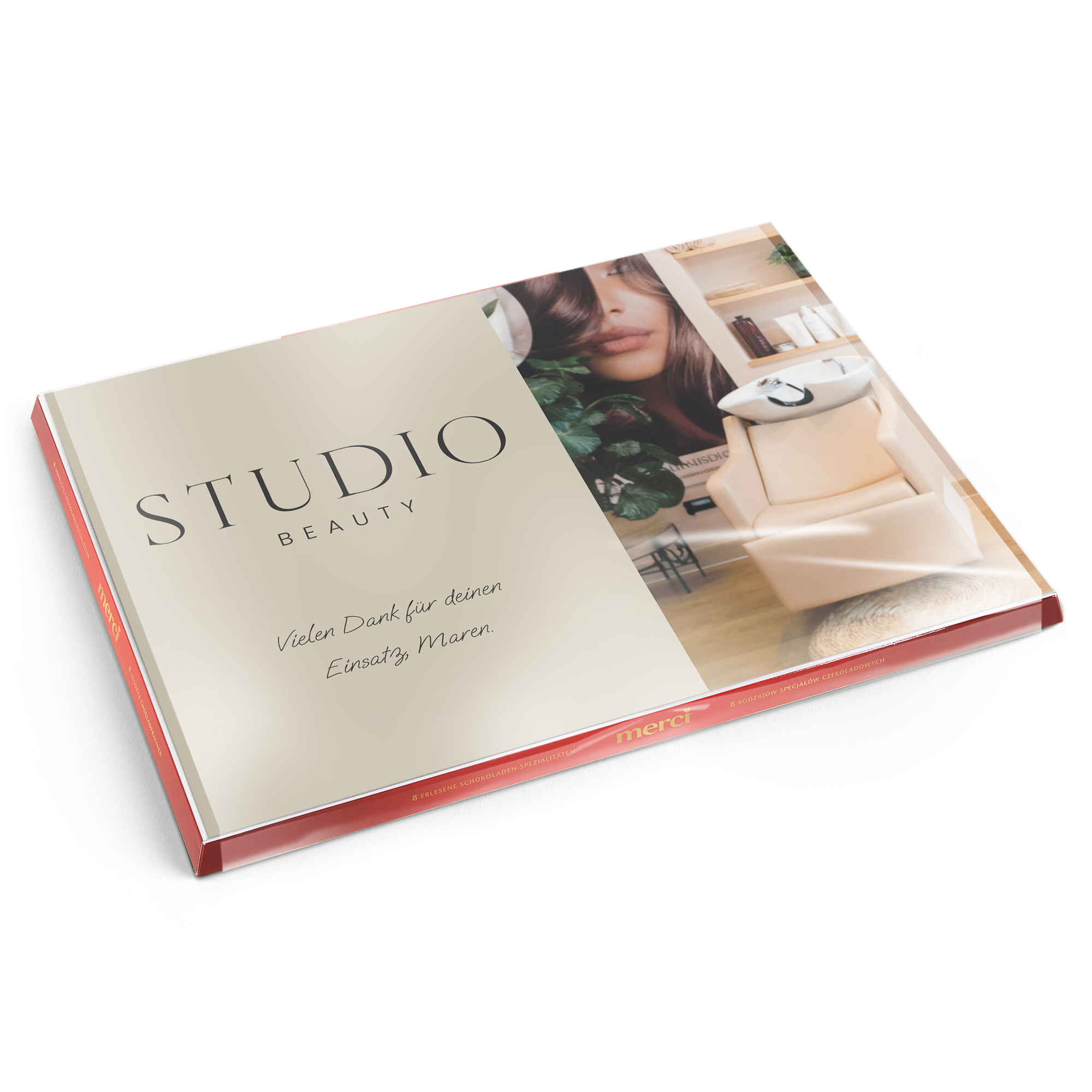 Personalisierte Merci Schokolade - Mit Grußkarte