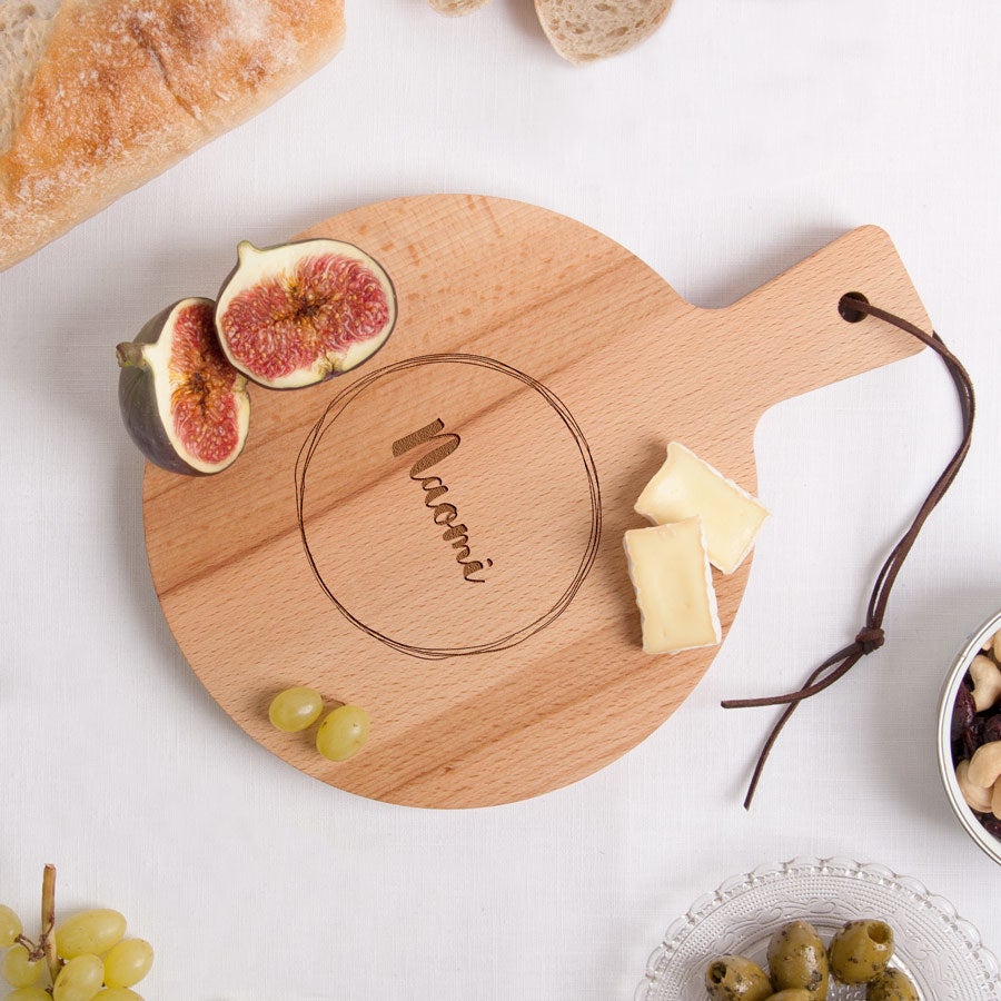Houten serveerplank graveren - Beuken - Rond (S)