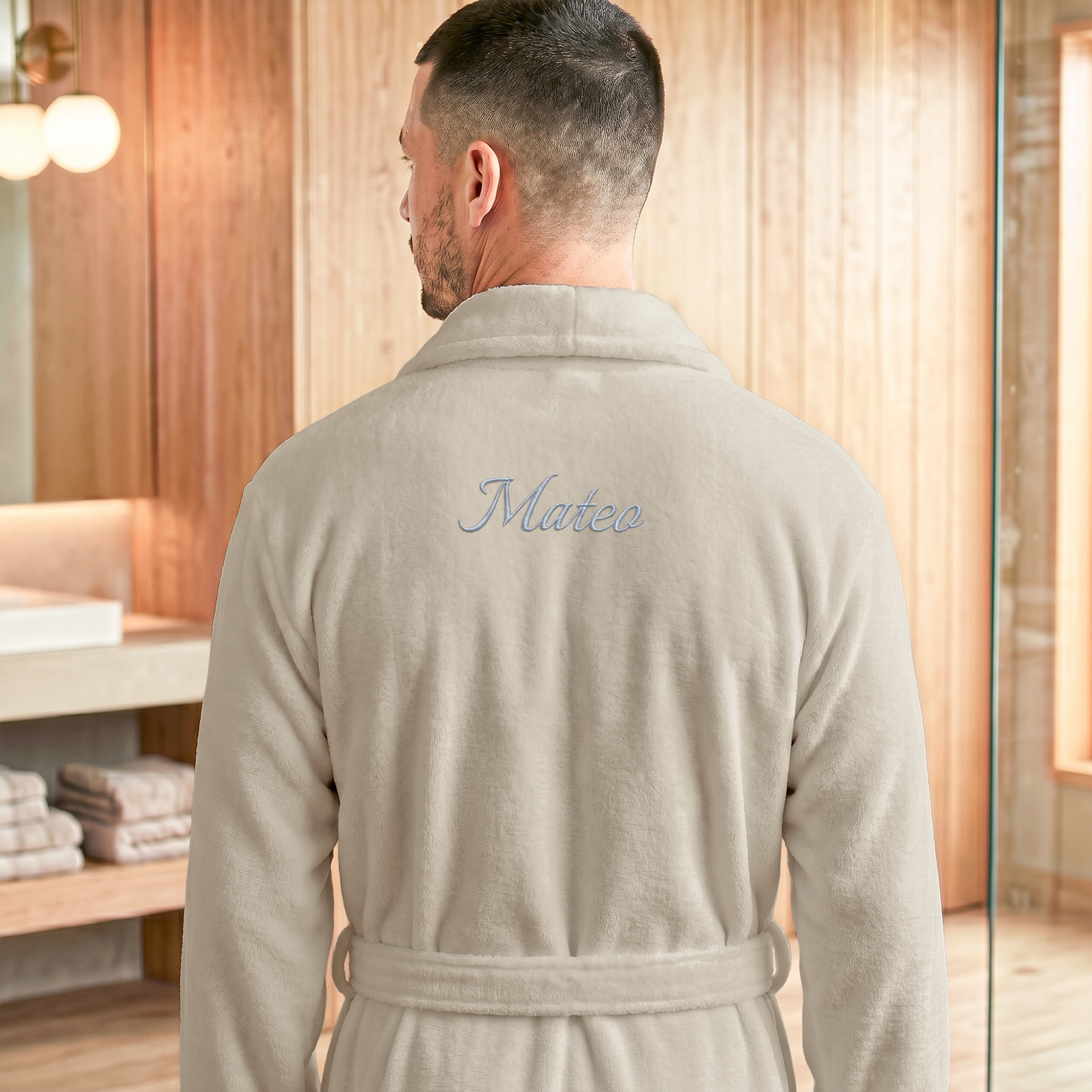 Fleece-Morgenmantel Herren