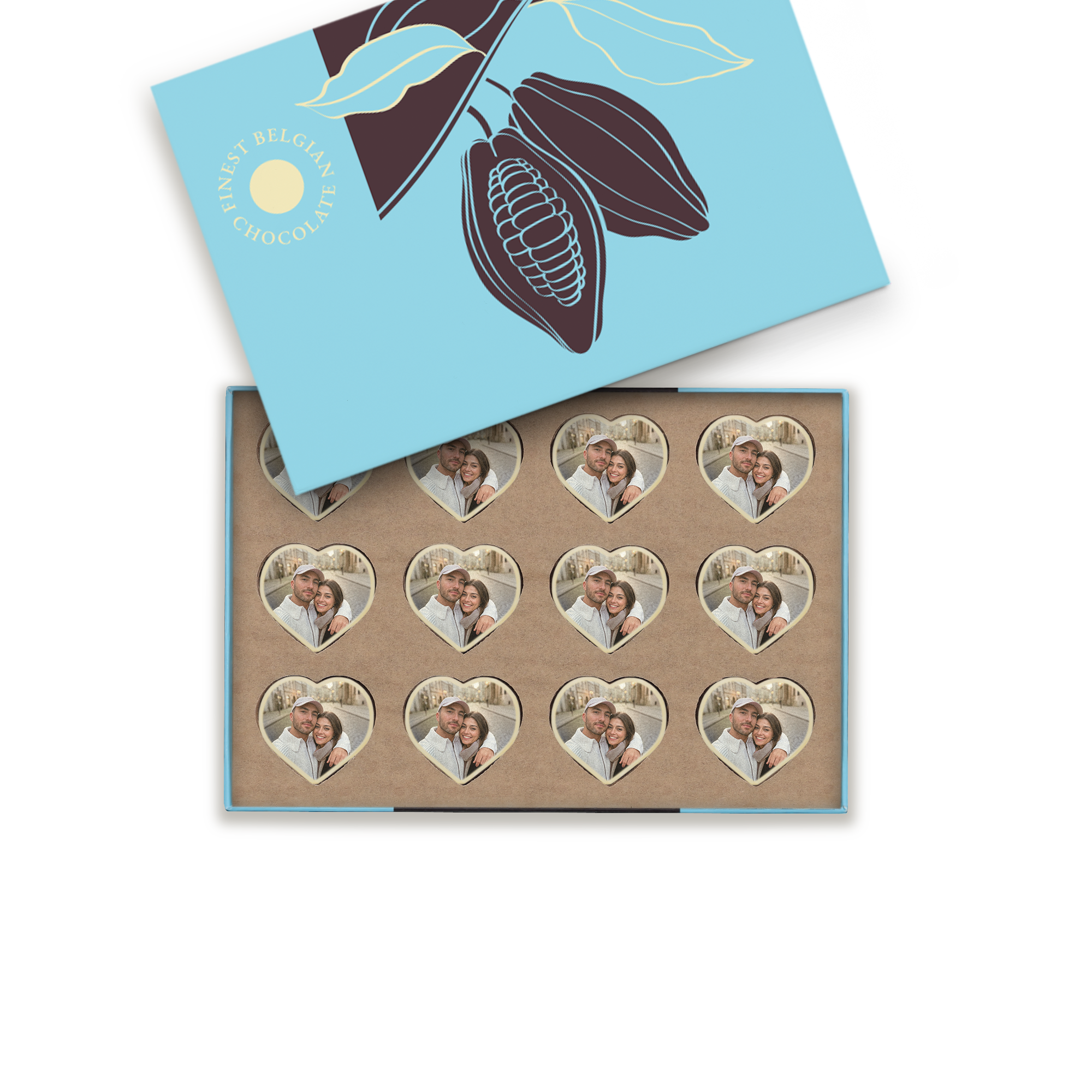 Chocolates con foto - Impresión en forma de corazón