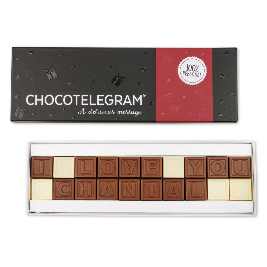 Chocotelegram mit eigenem Text - 20 Buchstaben