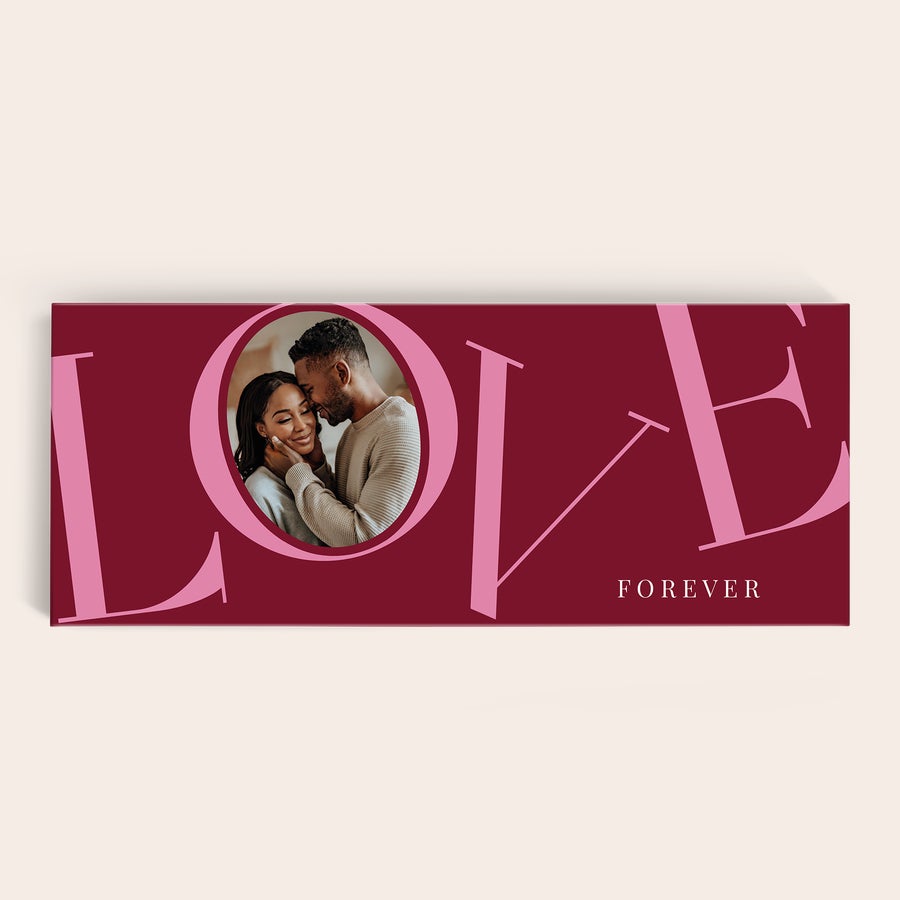 Méga tablette de chocolat Côte d'Or personnalisée Tablette de chocolat Côte d'Or XXL avec motif personnalisé LOVE imprimé avec photo de couple