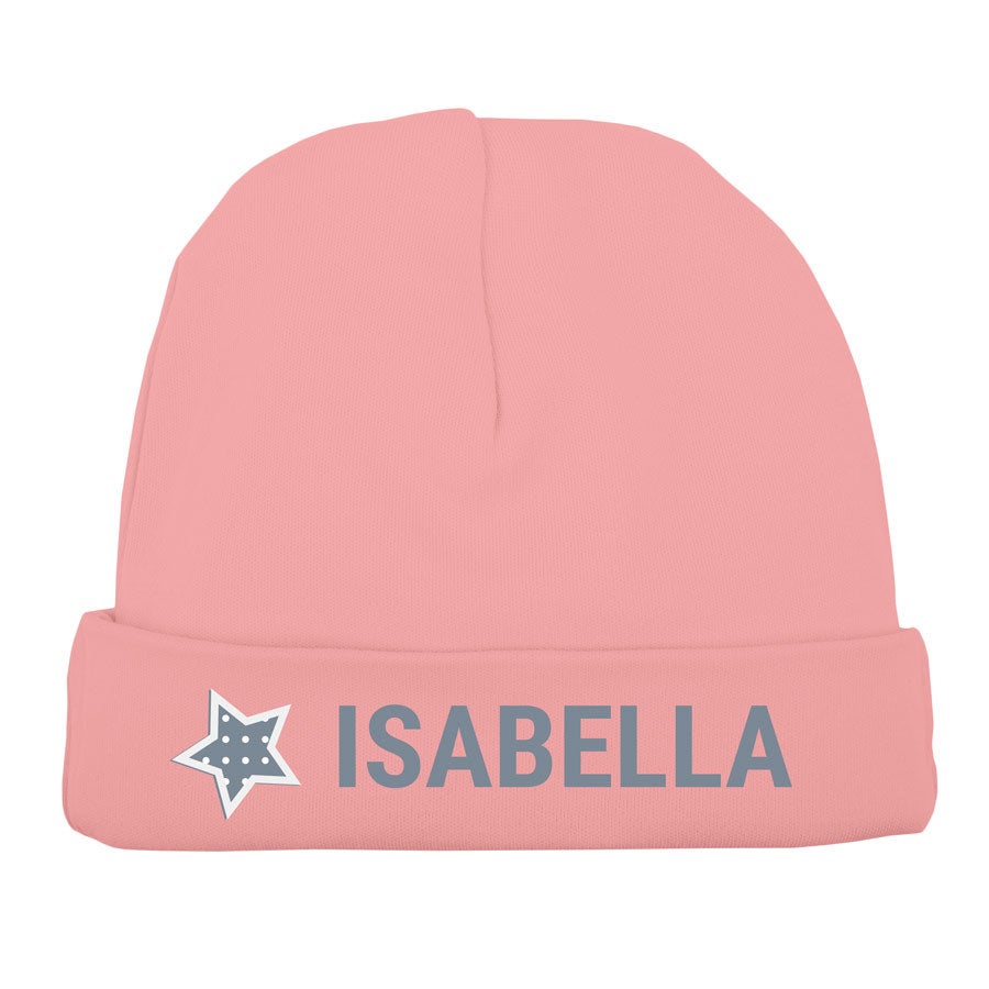 Personalised Baby Beanie - Baby Pink