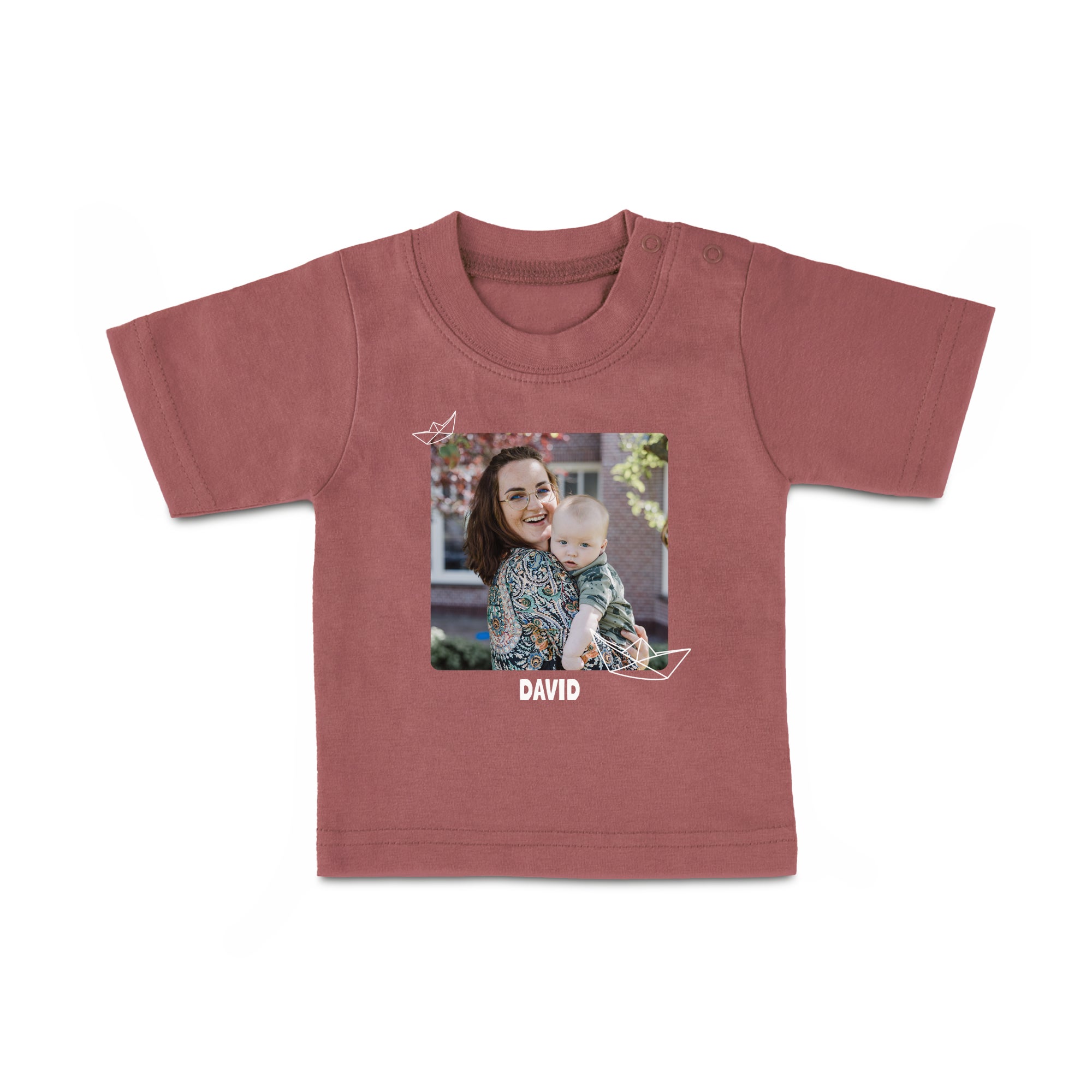 Baby shirt bedrukken - Korte mouw - Roze - 86/92