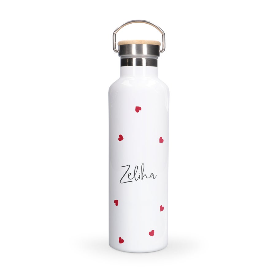 Personalised gym bottle with bamboo lid Personalised gym bottle with bamboo lid
