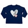 T-shirt til babyer med navn - Langærmet - Flåde - 50/56