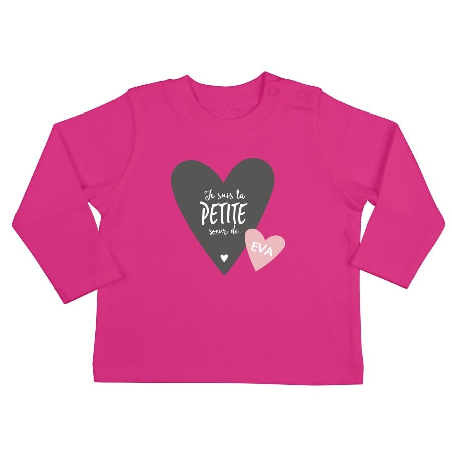 T-shirt bébé personnalisé - Manches longues - Fuchsia - 62/68 T-shirt bébé personnalisé - Manches longues - Fuchsia - 62/68