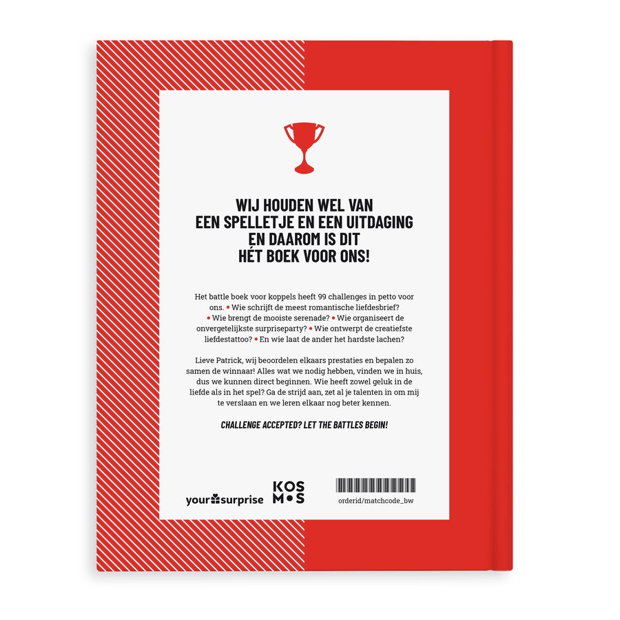 Het Battle boek voor koppels personaliseren Het Battle boek voor koppels personaliseren
