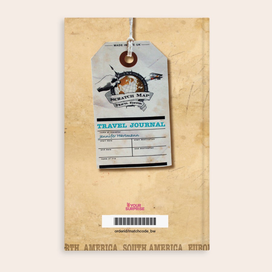Reisetagebuch - Travel Journal Personalisiertes Reisetagebuch Hardcover mit Rubbelkarte und Aufdruck des Namens Jennifer Hartmann