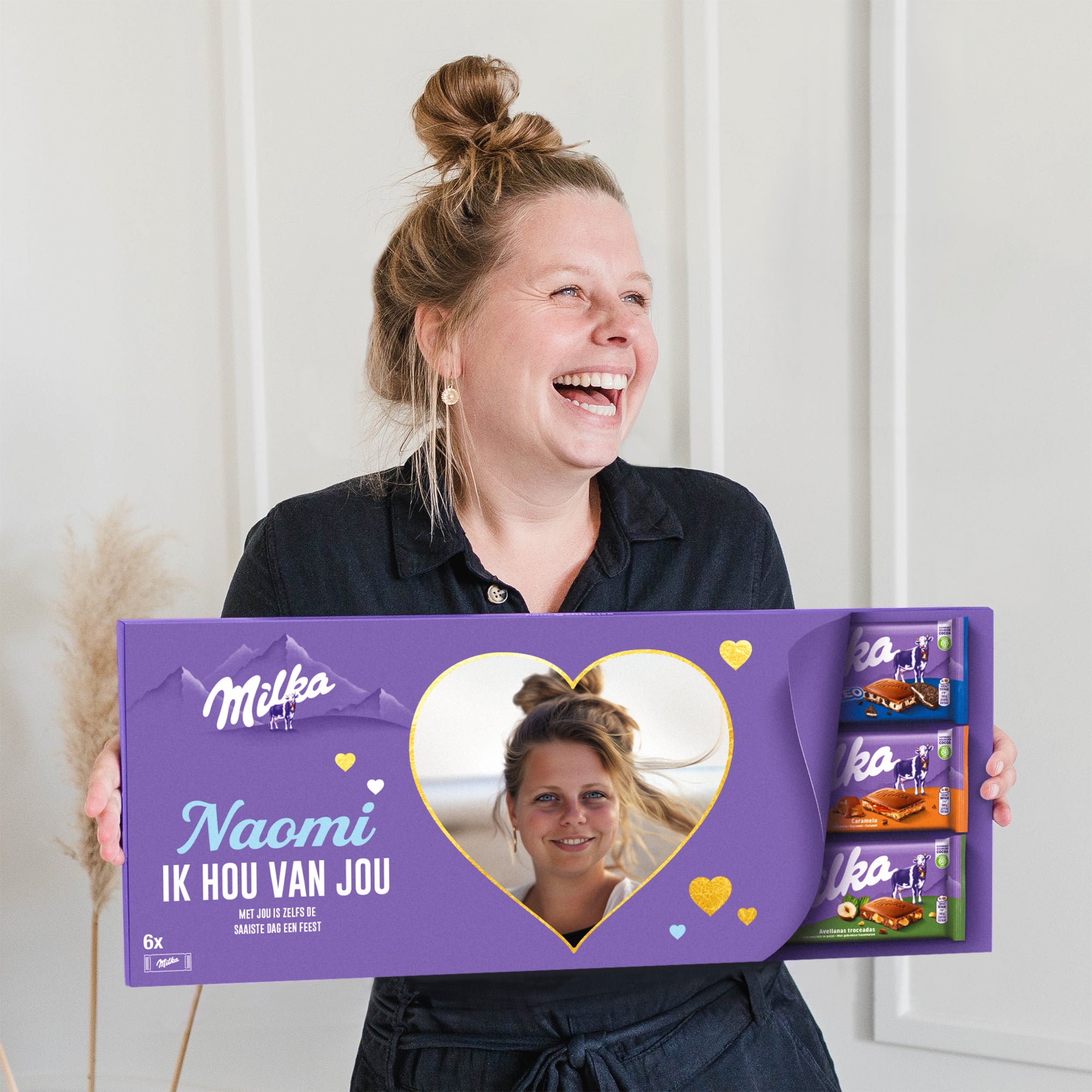 Mega Milka reep met naam en foto bedrukken - 600 gram