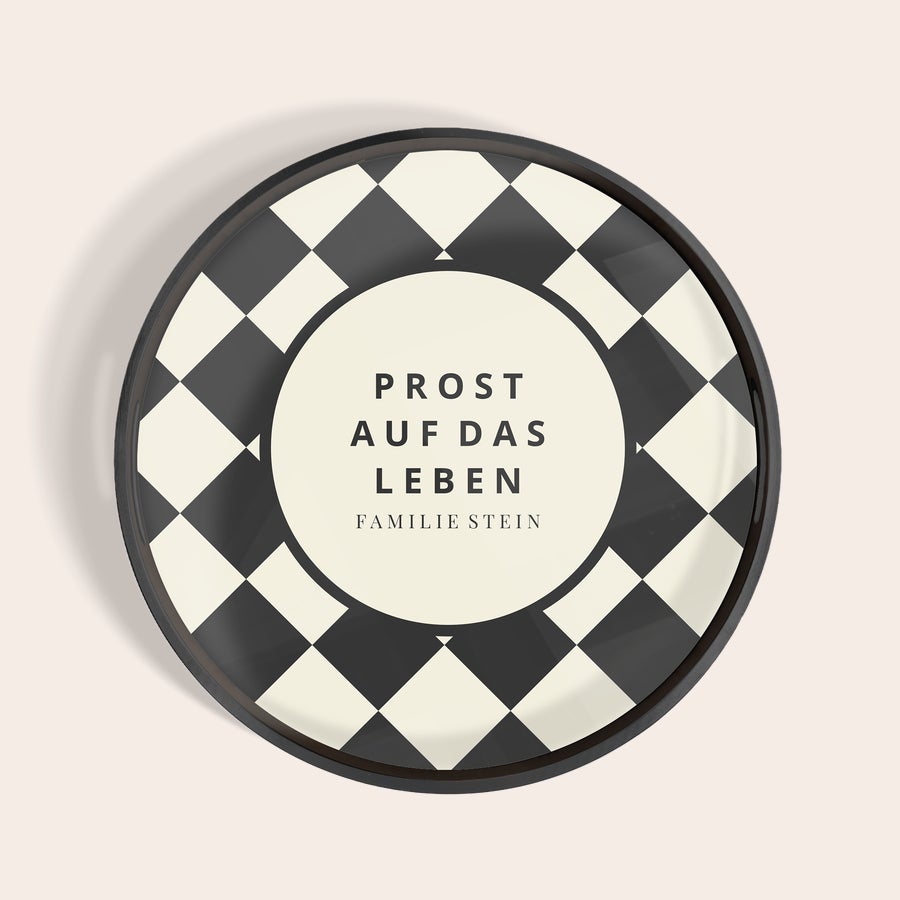 Rundes Holztablett mit Foto Rundes Holztablett mit Foto