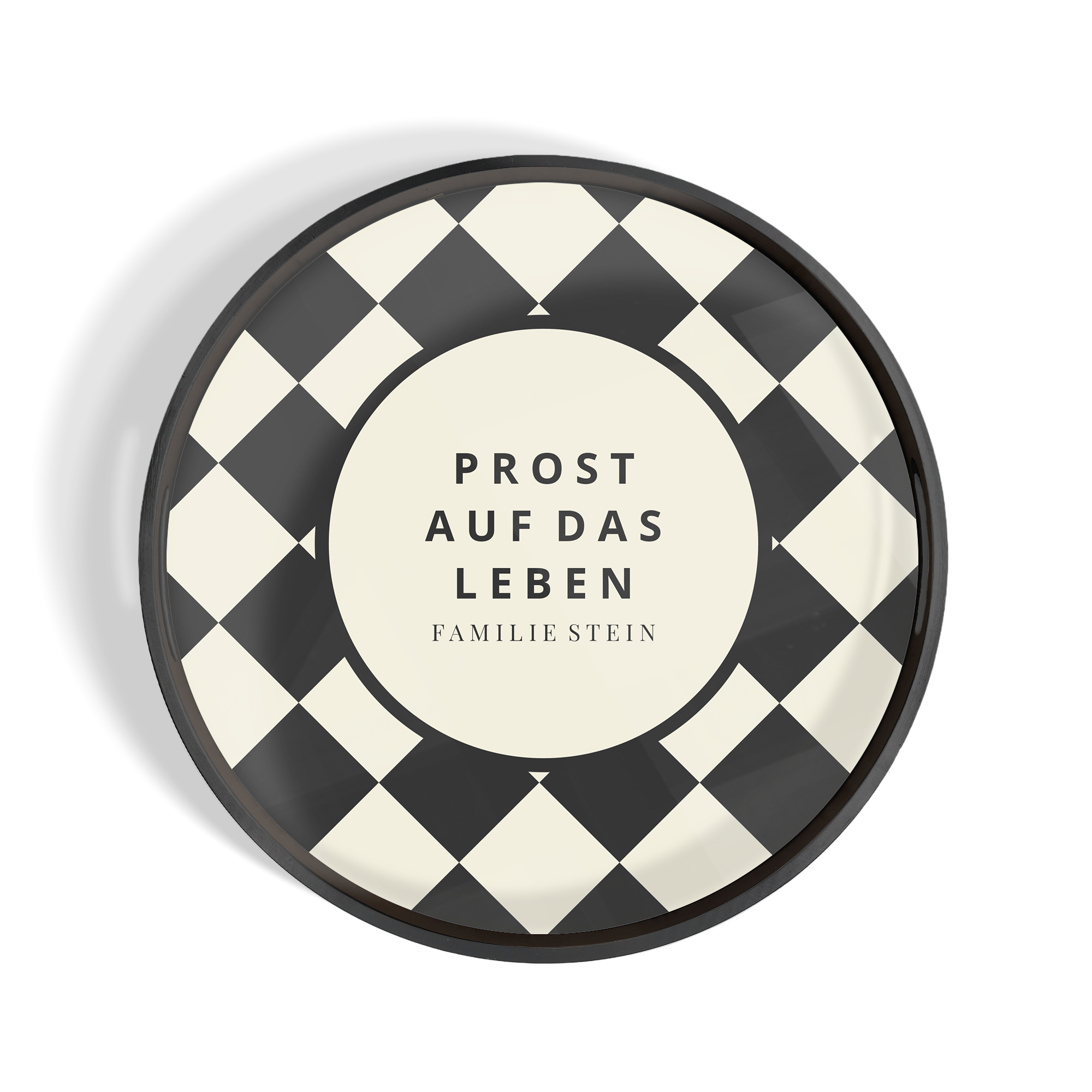 Rundes Holztablett mit Foto